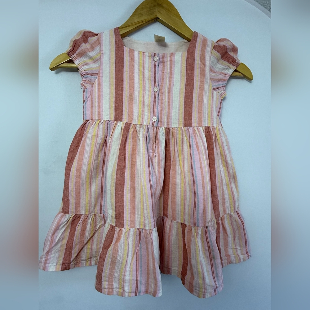 Girl's Colorful Striped Button-Up Dress